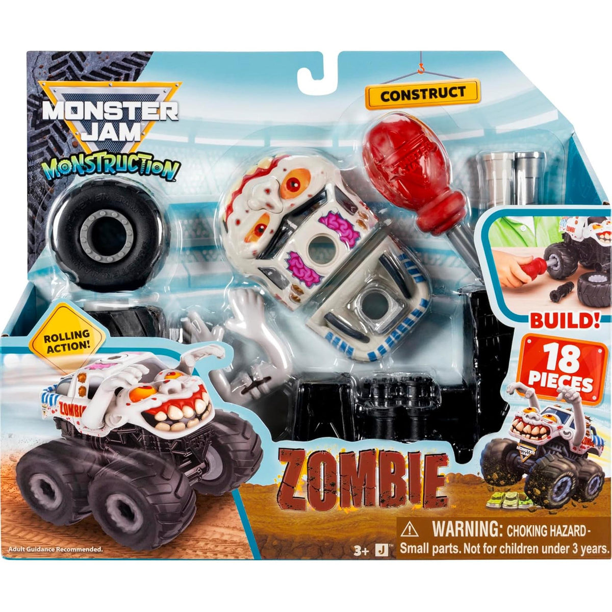 Monster Jam Monstruction 5" Buildable Monster Truck - Zombie