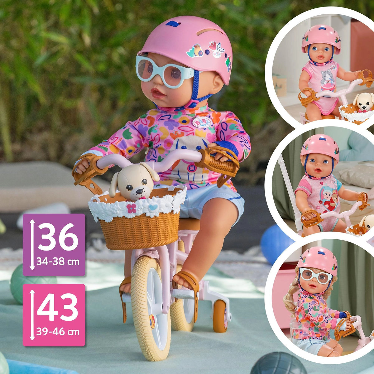 Baby Born Doll Bike with Lucky the Dog