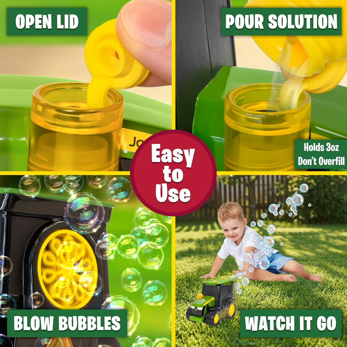 John Deere Kids Bubble n Go Tractor