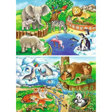 Animals in the Zoo: 2 x 12-piece Puzzles