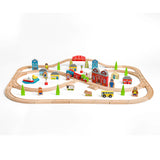 Bigjigs Town and Country Wooden Train Set