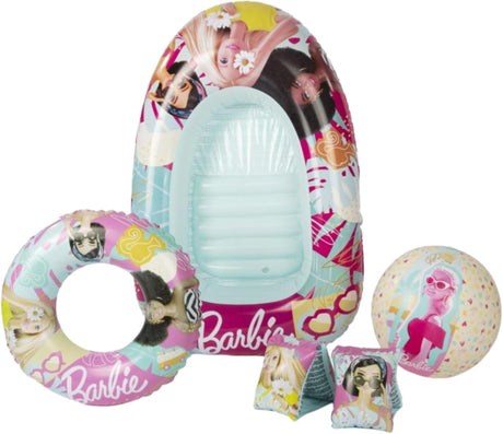Barbie Kids Swim Set with Inflatable Boat