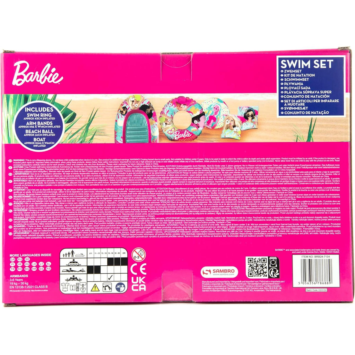 Barbie Kids Swim Set with Inflatable Boat