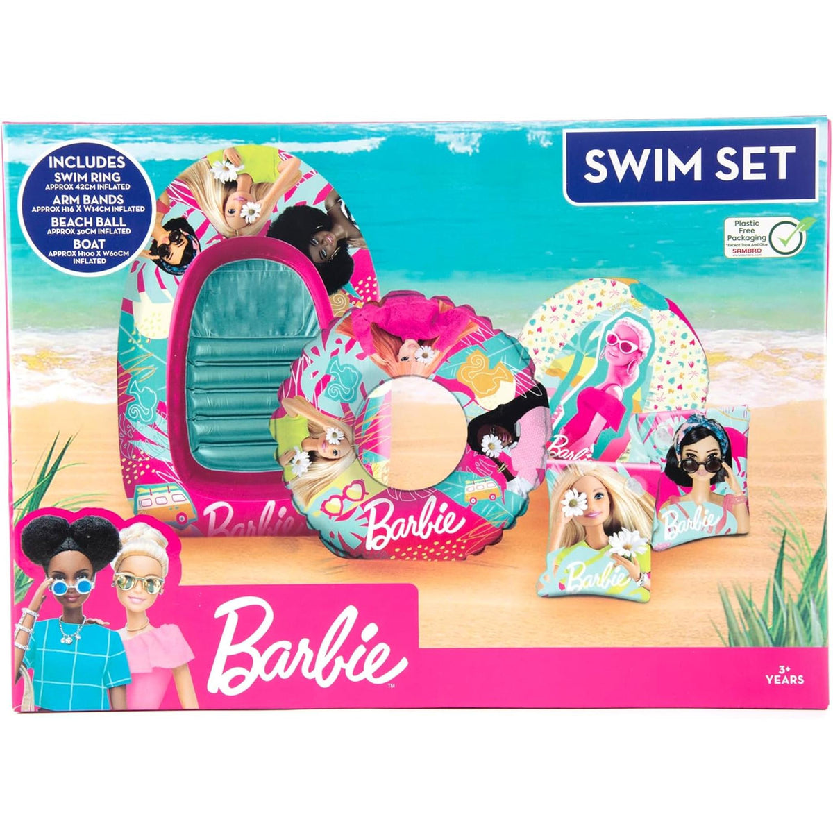 Barbie Kids Swim Set with Inflatable Boat