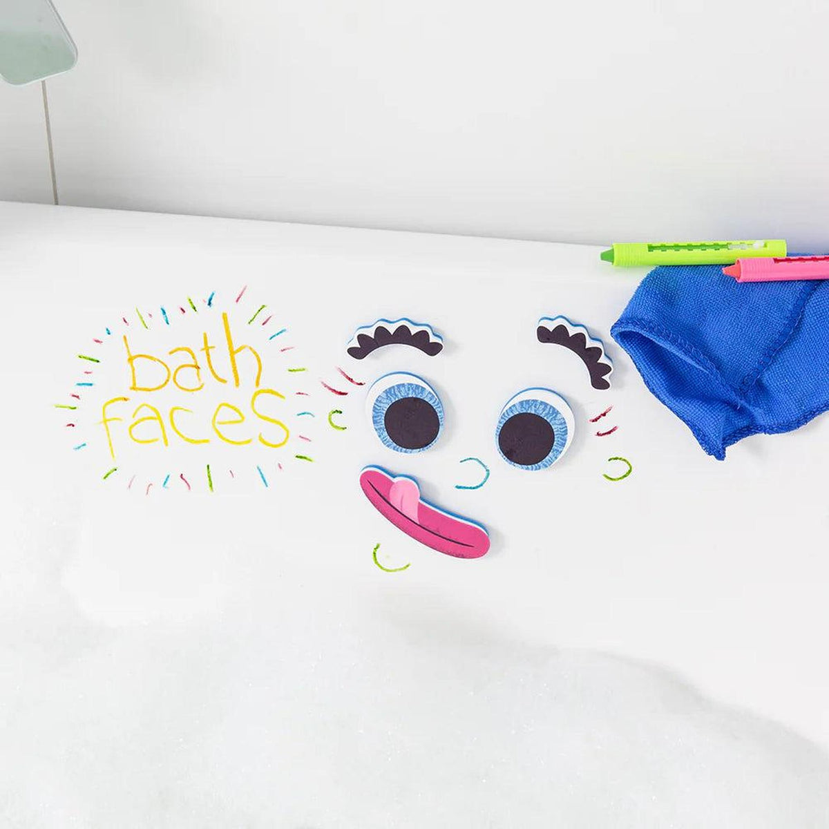 Bath Faces Set with Bath Crayons