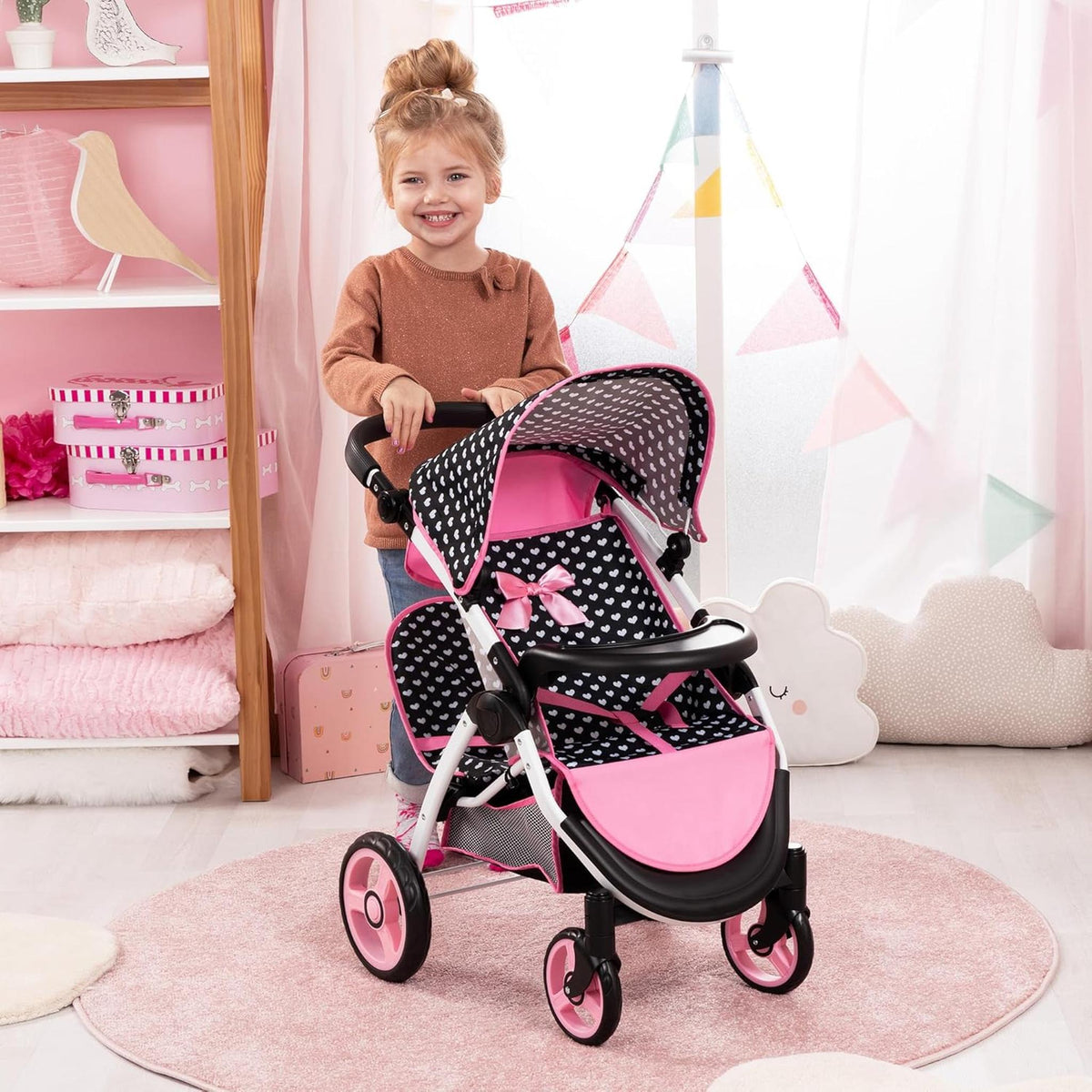 Bayer Dolls' Twin Star Pram with Bag
