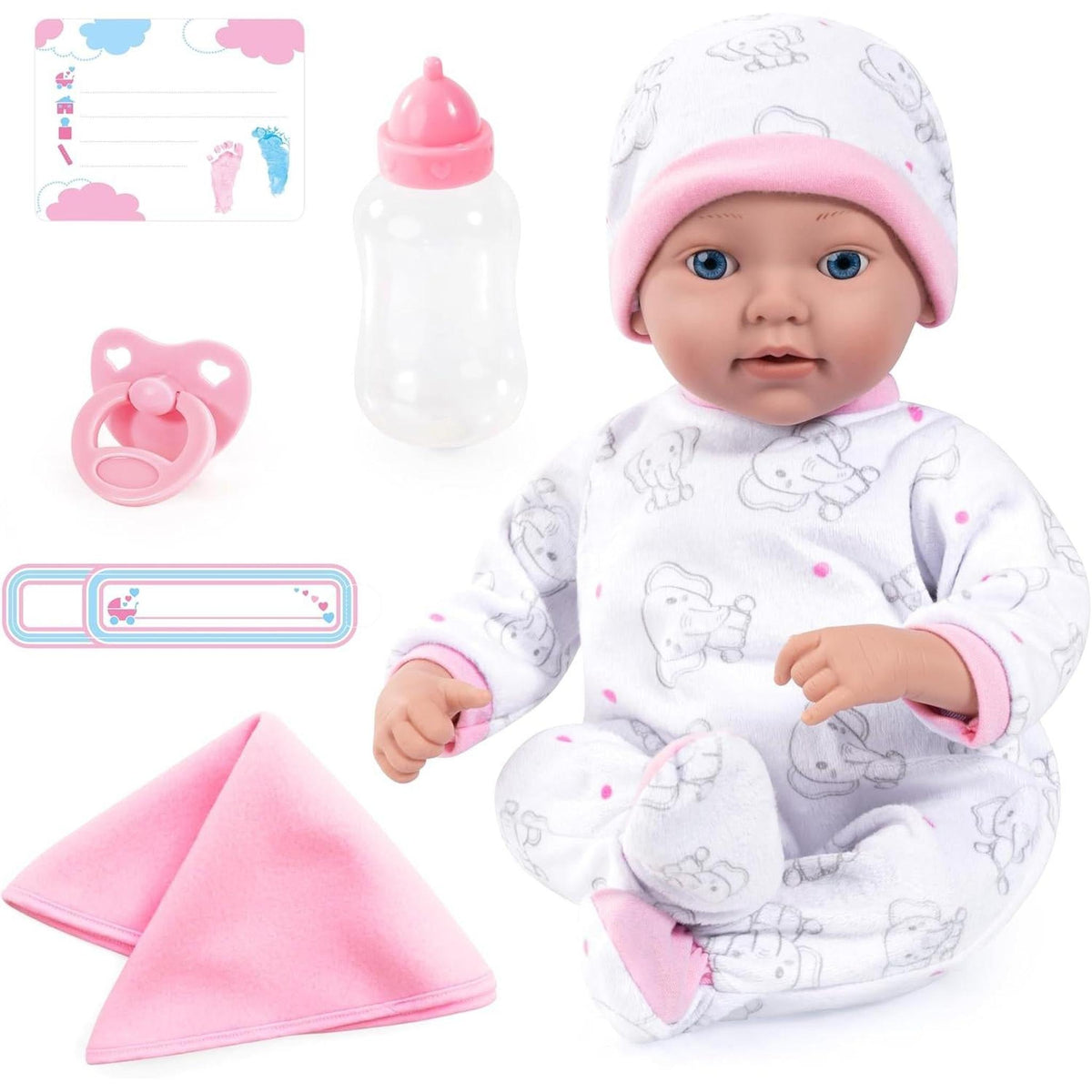 Bayer Reborn Baby Doll 38cm - Elephant Onesie