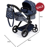 Bayer Xeo Combi Doll's Pram with Bag - Navy/Grey