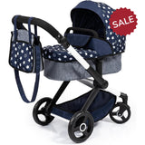 Bayer Xeo Combi Doll's Pram with Bag - Navy/Grey