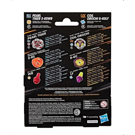 Beyblade X Dual Pack: Pearl Tiger 3-85WB & Coil Orochi 6-60LF