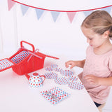 Bigjigs Spotted Tea Set in Wicker Basket