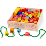 Bigjigs Wooden Crate of Lacing Beads