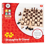 Bigjigs Wooden Draughts and Chess Set