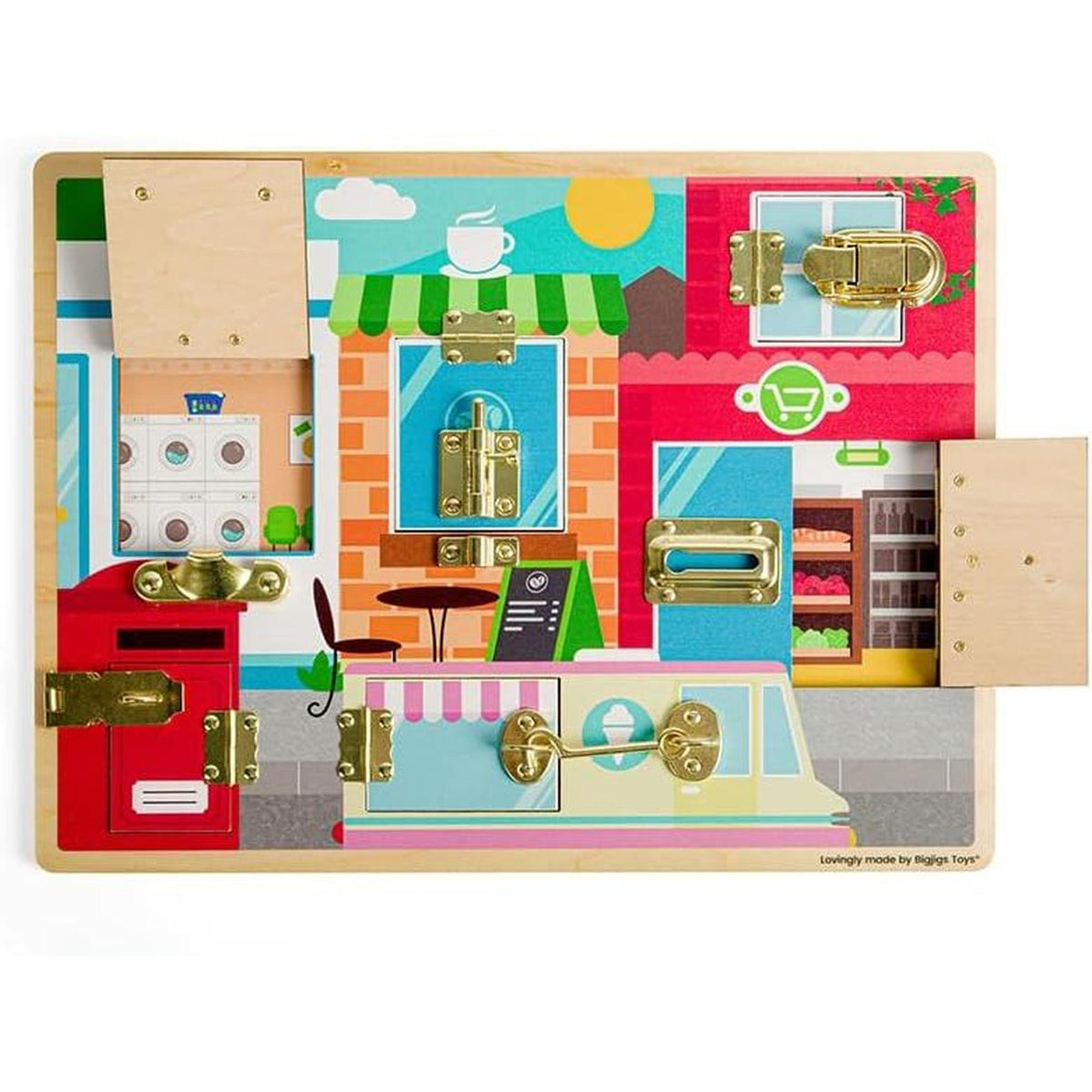 Bigjigs Wooden Latches & Catches Board