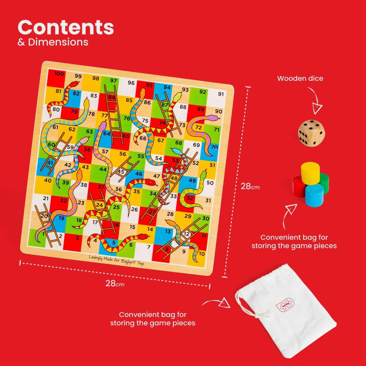 Bigjigs Wooden Traditional Snakes & Ladders