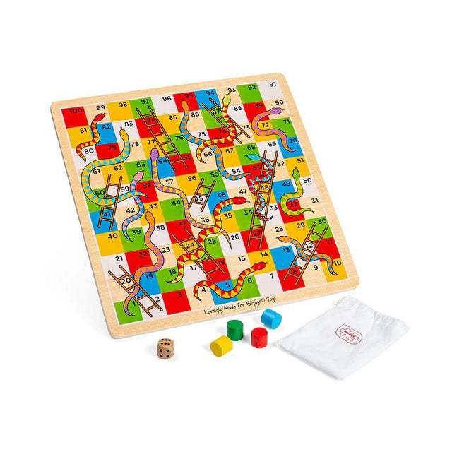Bigjigs Wooden Traditional Snakes & Ladders