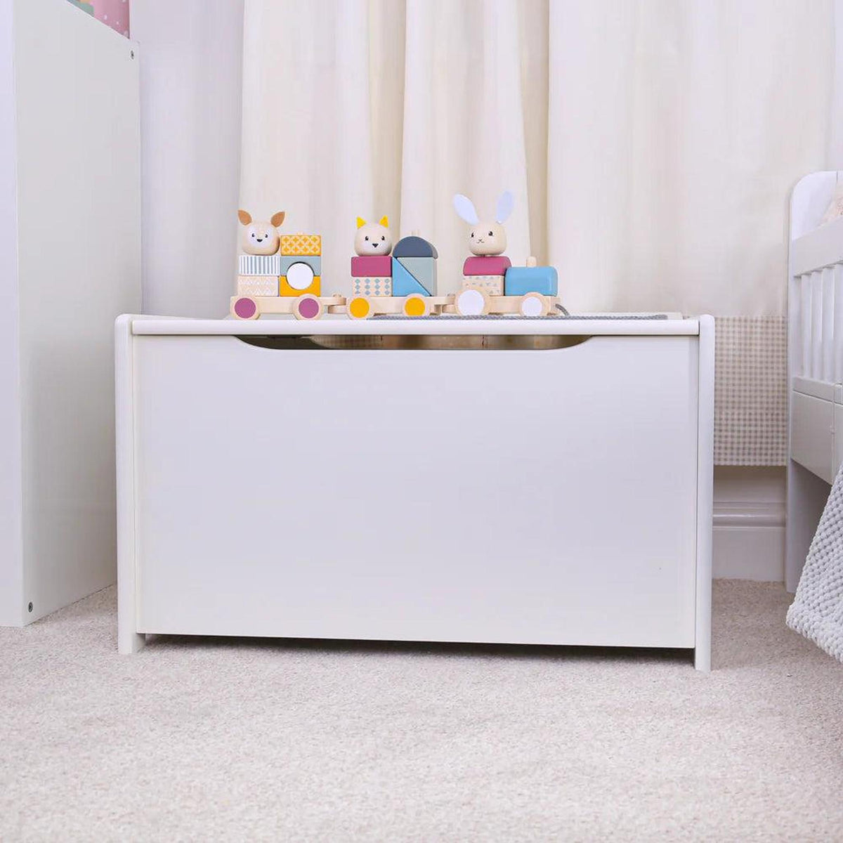 Wooden White Toy Chest