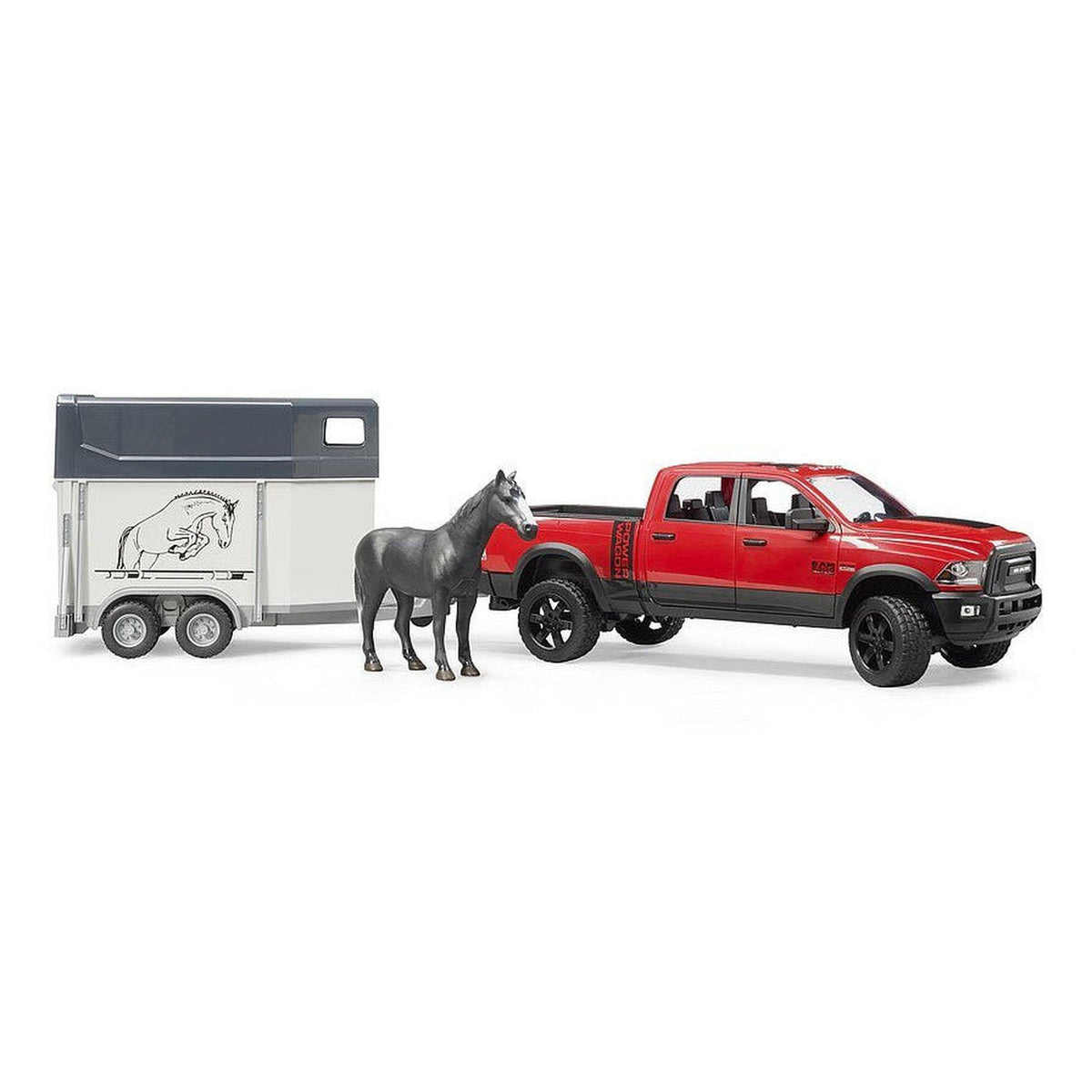 Bruder 2501 Ram 2500 Power Wagon with Horse Trailer and Horse