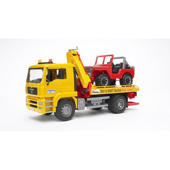 Bruder 2750 MAN TGA Breakdown truck with cross country vehicle