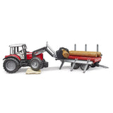 Bruder Massey Ferguson with Front loader and timber trailer