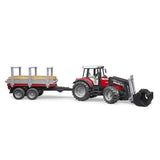 Bruder Massey Ferguson with Front loader and timber trailer