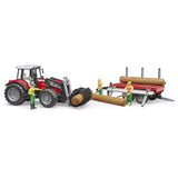 Bruder Massey Ferguson with Front loader and timber trailer