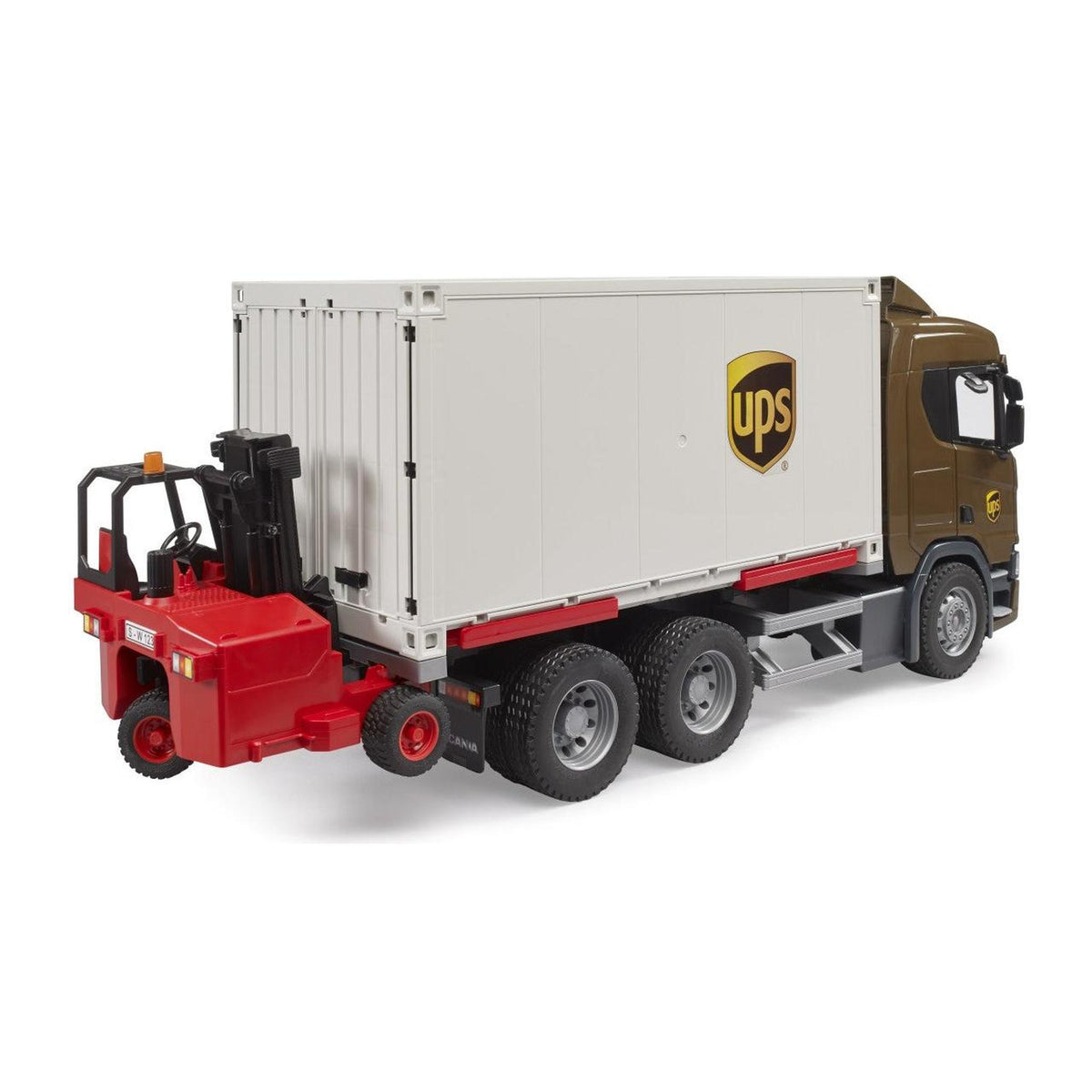 Bruder Scania Super 560R UPS Logistics truck with forklift
