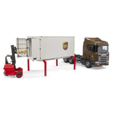 Bruder Scania Super 560R UPS Logistics truck with forklift
