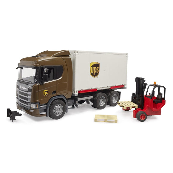 Bruder Scania Super 560R UPS Logistics truck with forklift