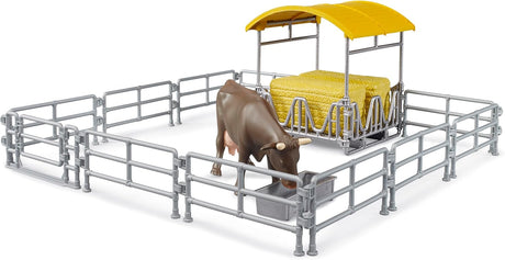Bruder bWorld 62612 Hay Rack with Fences, Trough & Cow