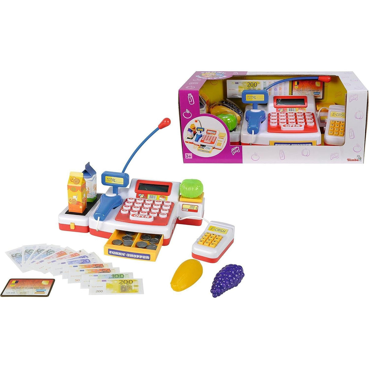 Cash Register with Scanner and Accessories