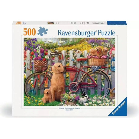 Cute Dogs in the Garden 500-piece Puzzle