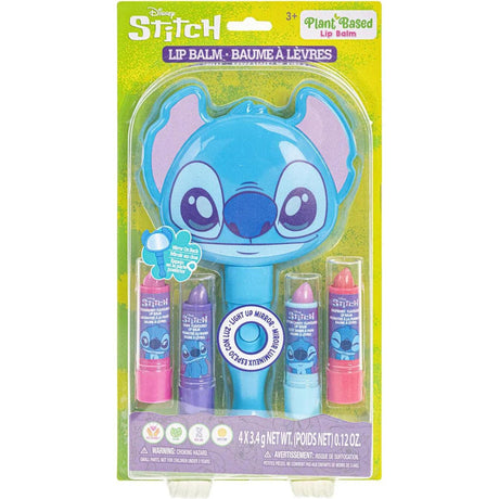 Disney Stitch 4-Pack Lip Balm with Light-Up Mirror