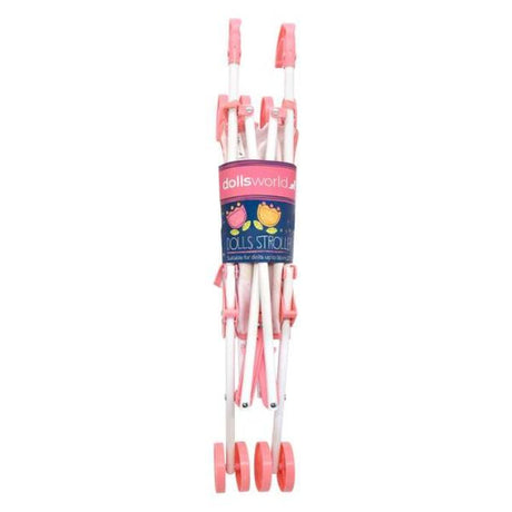 Dolls World Folding Pink Doll Stroller
