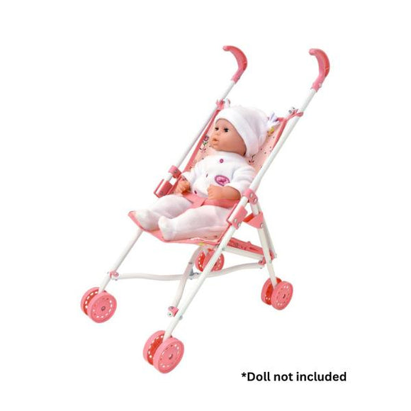 Dolls World Folding Pink Doll Stroller