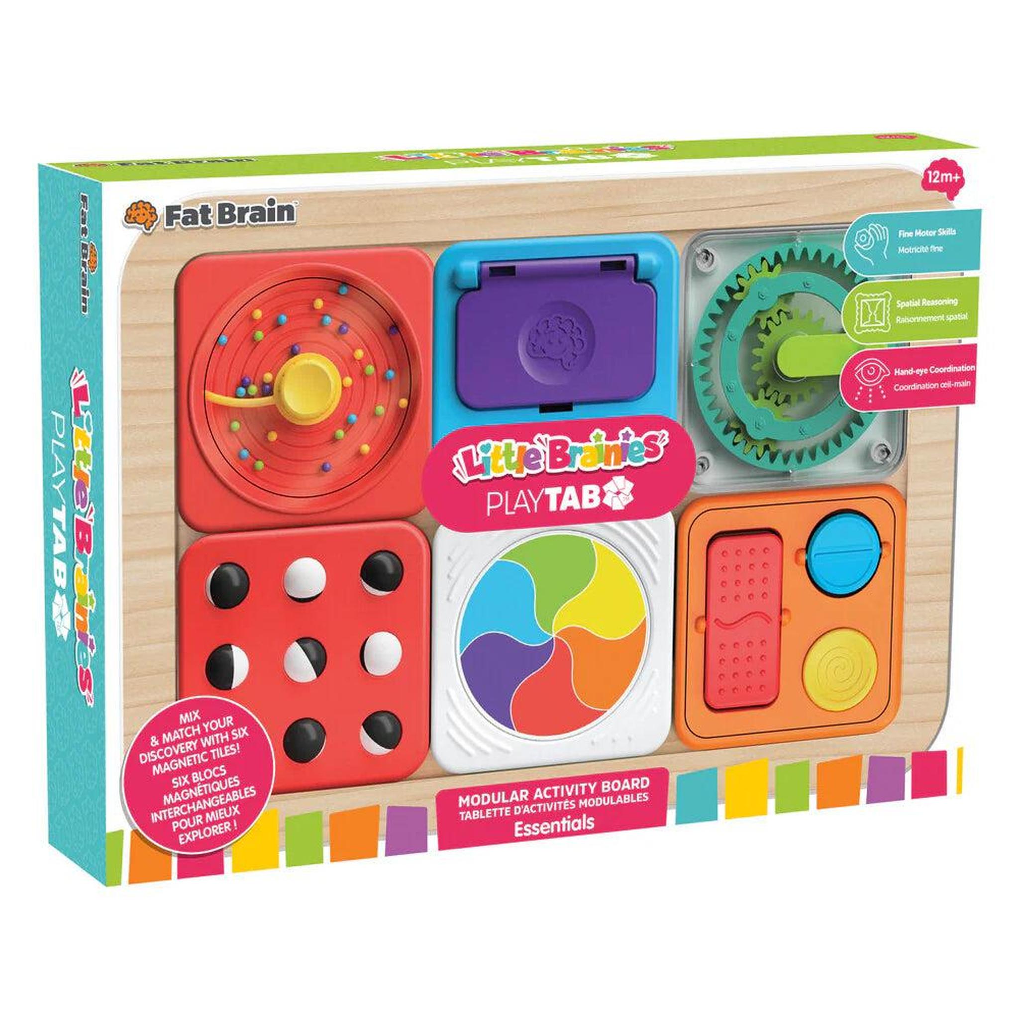 Board Brain Modular Fat Brain Toys: Little Brainies PlayTab Modular Sensory Activity Board ...