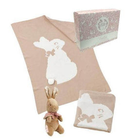 Flopsy Bunny Signature Knitted Blanket with soft toy