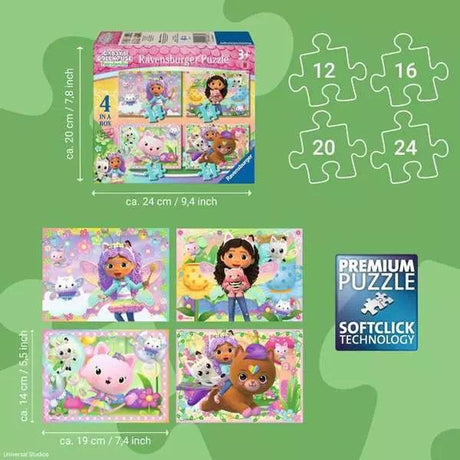 Gabby's Dollhouse: Fairylandia 4-in-a-Box Puzzles