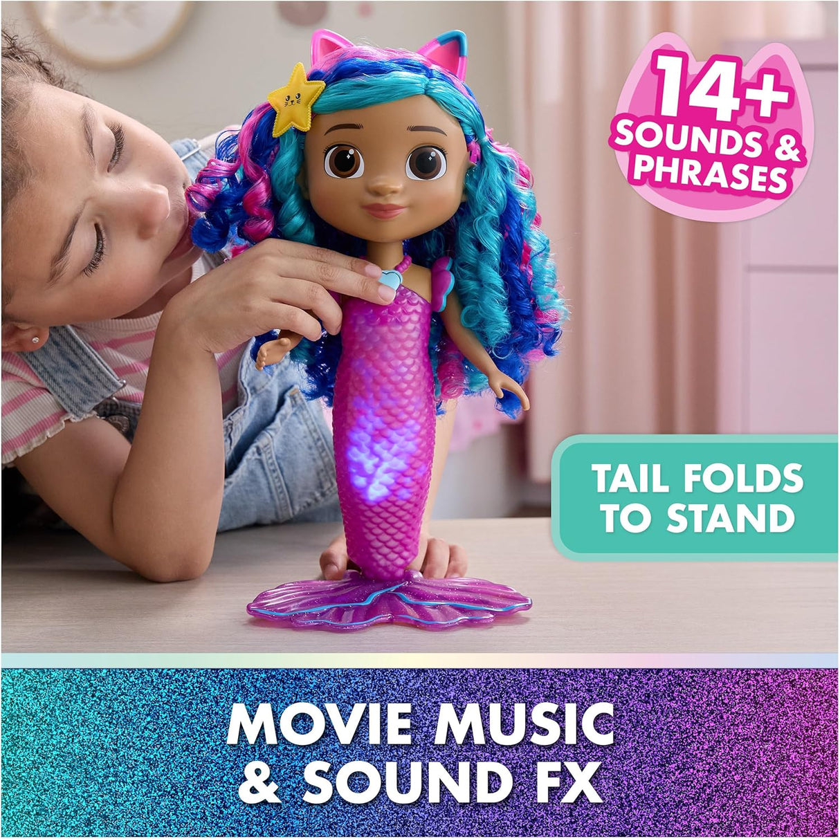 Gabby's Dollhouse The Movie: Sing & Sine Mermaid Gabby 35cm