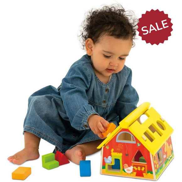 Galt Wooden Post & Play Barn Shape Sorter