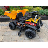 JCX 12V Electric Ride On Hydraulic Dumper Yellow