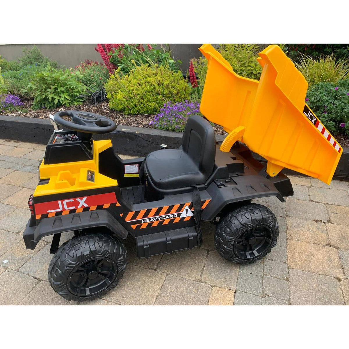 JCX 12V Electric Ride On Hydraulic Dumper Yellow