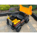 JCX 12V Electric Ride On Hydraulic Dumper Yellow