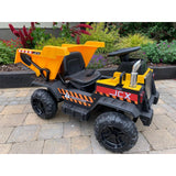 JCX 12V Electric Ride On Hydraulic Dumper Yellow