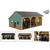 Kids Globe Wooden Farm Shed for 3 Tractors 1:16 Scale