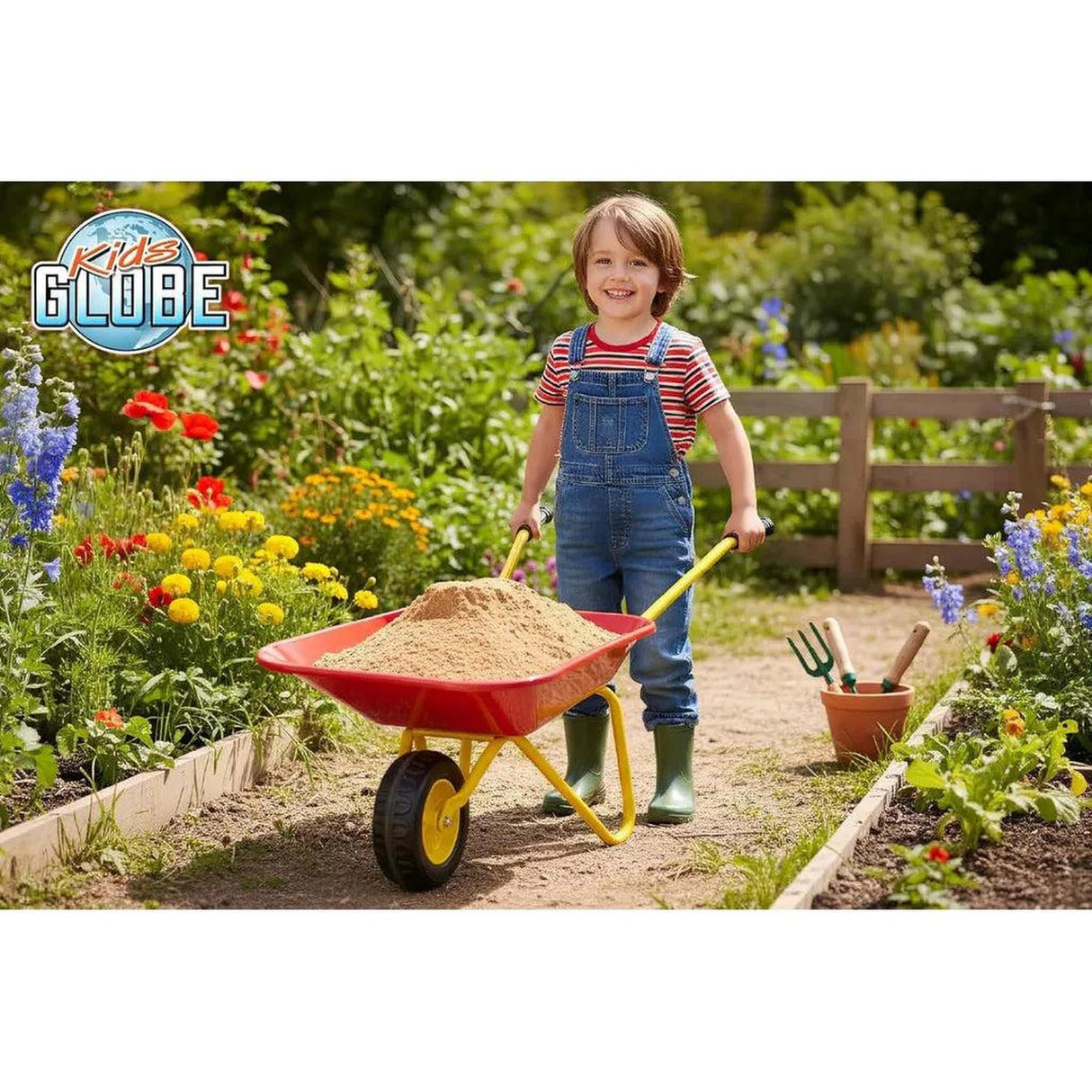 Kids Globe Metal Wheelbarrow
