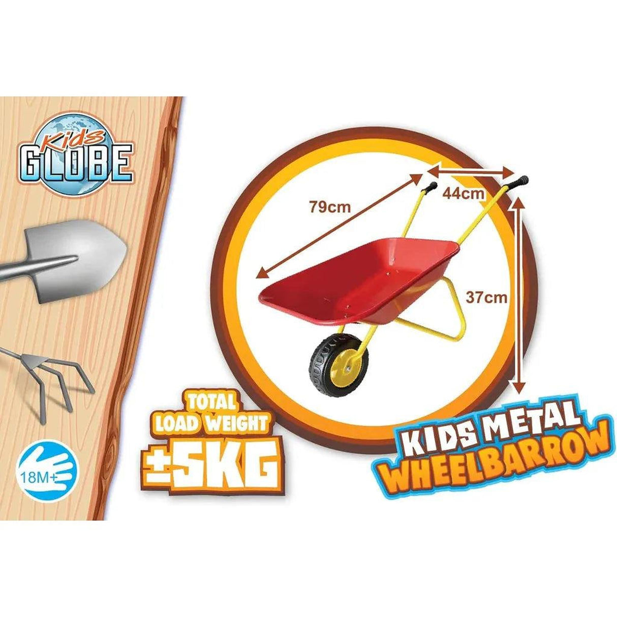 Kids Globe Metal Wheelbarrow