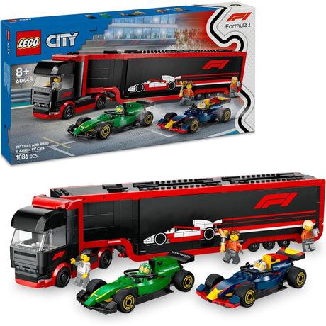 LEGO 60445 City F1 Truck with RB20 & AMR24 F1 Cars