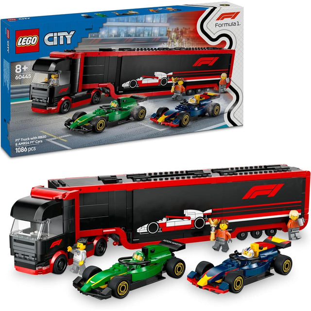 LEGO 60445 City F1 Truck with RB20 & AMR24 F1 Cars