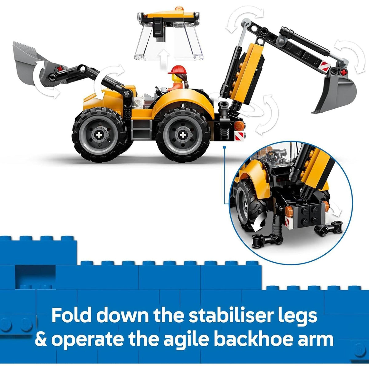 LEGO 60480 City Yellow Backhoe Loader
